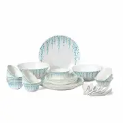 Cello Imperial Sky Fall Opalware Dinner Set 32 Pieces White