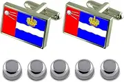 [Select Gifts] Shirt Dress Studs Kalvga City Russia Flag Cufflinks