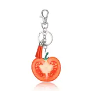 3PCS Creative Gift Fruit Charm Series Tassel Keychain Bag Pendant Style:Tomato