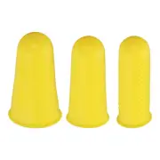 9Pcs Rubber Fingers Tips Finger Protectors Silicone Thimble 3 Sizes Yellow