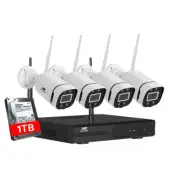 Home Outdoor CCTV Wireless Security Camera System 8 Channel 3MP Wifi NVR White