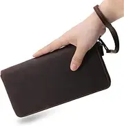 [DLUXCA] Handmade Men's Wallet Long Multi-Card Wallet Clip Clutch Bag Handbag Retro Casual Handbag