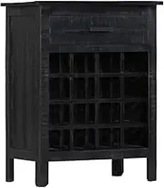 Wooden Wine Cabinet with 1 Drawer, 16 Bottles Capacity Wine Rack Free Standing Floor, Wine Storage Display Shelf for Kitchen Dining Room and Cellar, 56 x 35 x 75 cm