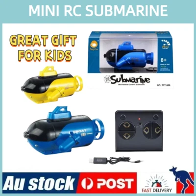 Kid's Mini RC Submarine Remote Control Radio Speedboat Racing Boat Electric Toy