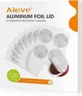Aieve 120Pcs Aluminum Foil Seals Lid for Reusable Nespresso Pods Vertuo