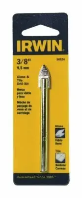 IRWIN 50524, CARBIDE TIPPED MASONRY 3/8 INCH GLASS AND TILE DRILL BIT NIP