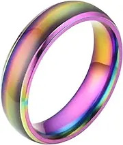 [Generic] Color Changing Ring - Color-Changing Mood Temperature Jewelry | Stainless Steel Color Changing Heart Mood Ring, Index Copper Color Change Ring, Mood Rings, Spinner Rings, Rings For Women Men Girls,