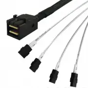 90cm 12Gb SAS3 Cable for AMPHENOL MINISAS HD SFF-8643 TO 4 SATA Cable