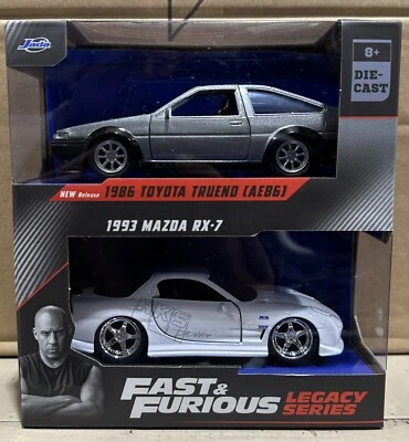 Fast & Furious Legacy Series Jada 1986 Toyota Trueno Ae86 1993 Mazda Rx-7 35690