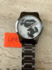 Peanuts 30mm Snoopy Silhouette Face Graphite Color Stainless Steel Watch New