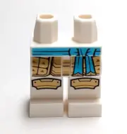 Lego - Minifigure Legs - White, Gold, Blue Belt, Robe, Armor