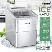 MAXKON Portable 12KG Ice Maker Machine Ice Cube Commercial Ice Cube Tary Silver