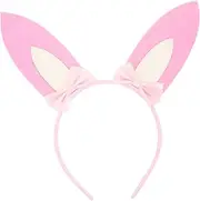 Rabbit Ears Headdress Hairband Inflatable Plush Headband Pig Rabbit Headband Bear Ears Chipmunk Ears Bunny Costume Bunny Ears Headband Bows Pink Plastic