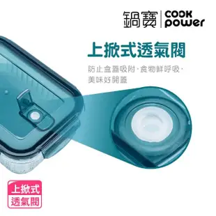 【CookPower 鍋寶】耐熱玻璃豎條紋防滑保鮮盒綜合5入組