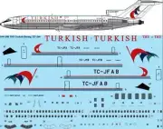 26 Decals TS144-1306 1:144 THY Turkish Experimental Boeing 727-264 laser decal f