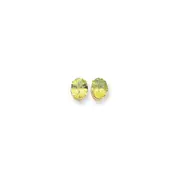 14k Yellow Gold 10x8mm Oval Peridot Earrings