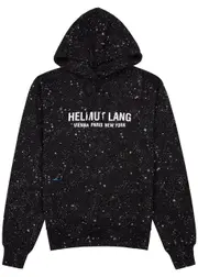 Helmut Lang Outer Space Printed Hooded Cotton Sweatshirt - Black - L L