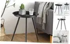 Small Black Side Table,Modern Round Metal end Table,Simple Circle End Table-5