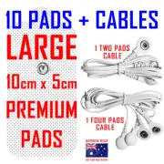 HiDow PainPod TENS compatible 2 PADS CABLE + 4 PADS CABLE + 10 LARGE PADS ⭐⭐⭐⭐⭐