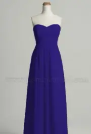 B2 Jasmine Sz 12 Bridesmaid Dress Navy Blue Strapless Sweetheart Neckline Maxi