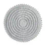 NWT SKY Round Crochet Bath Floor Rug Round ~ Mineral Light Gray ~ 32" ~ India