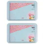 Tasty Non-Stick Cookie Sheet Tray Rectangle 38cm Light Blue 2 Pack