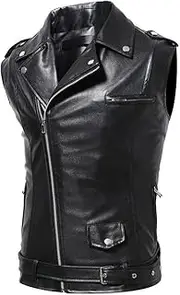 [PLANIFLEX] CSCDD Handsome Leather Vest Handsome Fashion Slim Fit Vest Comfortable Jacket