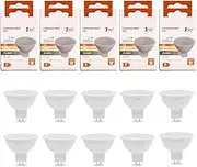 Maxled, Light is Led! GU5.3 MR16 LED Lamp, 5 W Replaces 60 W Halogen Replaces Warm White 3000 K Beam Angle 100 Degree Spot 350 lm Spot AC/DC 12 V Flicker-Free Spotlight LED Light Bulb Pack of 10