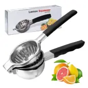 Stainless Steel Lemon Squeezer Lime Lemon and Fruit Juicer with Silicone Hand...