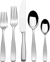 Mikasa 5081298 Satin Loft 65-Piece Stainless Steel Flatware Set with Serveware, Service for 12