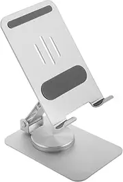 OKUMEYR Rotating Foldable Phone Stand Portable Adjustable Cellphone Holder Multifunctional Tablet Support for Desk Sturdy Base Durable Materials Effortless Angle Travel Friendly Design