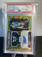 Mark Williams 2022 Panini Prizm /10 Auto Gold Disco Fast Break PSA 8
