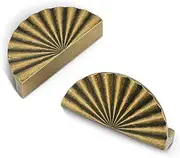 Yagman 2 Pack 3 Inch (76mm) Antique Brass Cabinet Pulls Cup Flat Drawer Handles Kitchen Cupboard Knobs Bathroom Dresser Sunflower Pulls Unique Hardware for Furniture Door Wardrobe Hardware TYH-AB-2