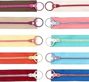 30Pcs Colorful Resin Zippers with Ring Pulls, 8inch Nylon Coil Zippers with Lifting Ring Quoit,Supplies Zippers for DIY Sewing Craft Tailor Bag Garment Tailor Sewing Crafts Clothing (Colorful)
