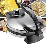 Electric Chapati Maker Machine, 1800W Roti Maker, 10 inch Non Stick Roti Press Tortilla Maker, Anti-scalding Handle, Indicator Lights, Adjustable Temperature Pancakes Maker Crepe Machine for Family