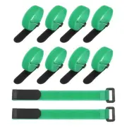 10Pcs Reusable Cable Ties 12"x0.98" Adjustable Reusable Hook & Straps Green