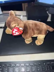 2001 TY Beanie Baby - Courage police brown dog ~ 7" NWT!