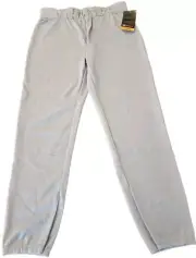 Wilson Men's Adult Med Elastic Waist Flat Front Baseball Softball Pants NWT Gray