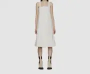 $650 3.1 Phillip Lim Women's White Sleeveless Squared Midi A-Line Dress Size 0