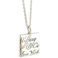 在飛比找momo購物網優惠-【Tiffany&Co. 蒂芙尼】925純銀-草寫刻字方形信