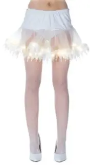Petticoat Light Up White Adult Tutu Costume Sexy Fancy Dress Up Underwraps