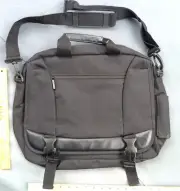 Black Briefcase Computer Laptop MESSENGER Case by LEEDS NEW