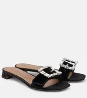 [Dolce & Gabbana] Dolce & Gabbana Embellished velvet slides AU 7 black