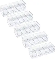 Clear Acrylic Poker Chip Rack with Lid/Without Lid, Casino Poker Chip Tray Rack Chip Storage Display Case for Texas Hold'em, Blackjack, 100 Chips Each