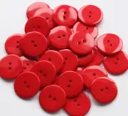 1 Inch (25Mm) Red Color Buttons 2 Holes Resin Button for Sewing and Craft Pack o