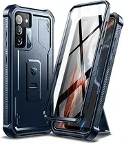 [Dexnor] Compatible with Samsung Galaxy S21 FE 5G Case 6.4 Inch (Not Fit Galaxy S21) with Built-in Screen Protector Military-Grade 360 Full Body Shockproof Bumper Protection Cover with Stand - Navy Blue