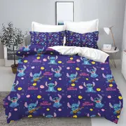 v2497 Bed Sheets Stitch Children's king size bedding duvet cover set Cute Printed Cartoon Quilt Cover home printed% 3-Piece Bedding Set (1 Duvet Cover