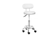 Artiss Salon Stool Swivel Chair Backrest White