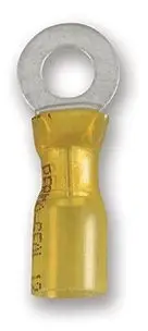 (25) Deka 38307 12-10 Gauge YELLOW Heat Shrinkable Nylon 1/4"Ring Terminal - USA