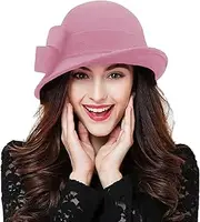 [ORIDOOR] British Style Pillbox Hat Women Church Wedding Winter Vintage Fascinator Beret 100% Wool Felt Hat with Veil